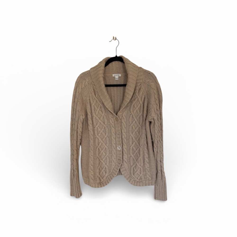 St. John's Bay‎ Cable Knit Cardigan - Beige